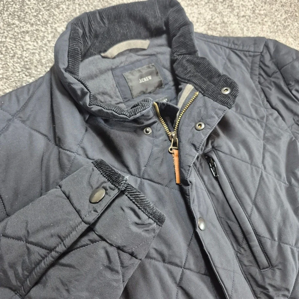 J.Crew Sussex Quilted Jacket Mens Small‎ Navy Blue Primaloft Insulated